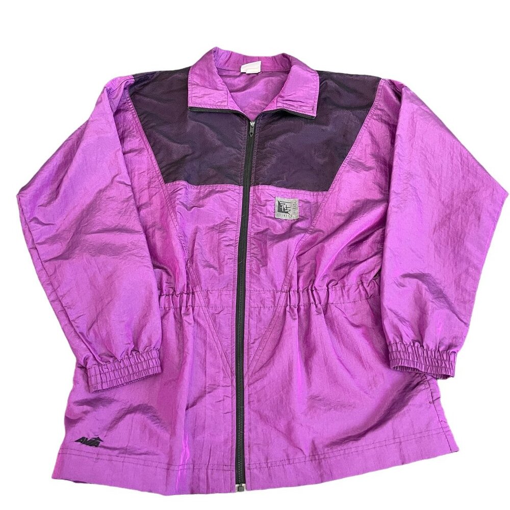 Vtg. Avia Purple Athletic Fitness Windbreaker Jacket, Size Large
